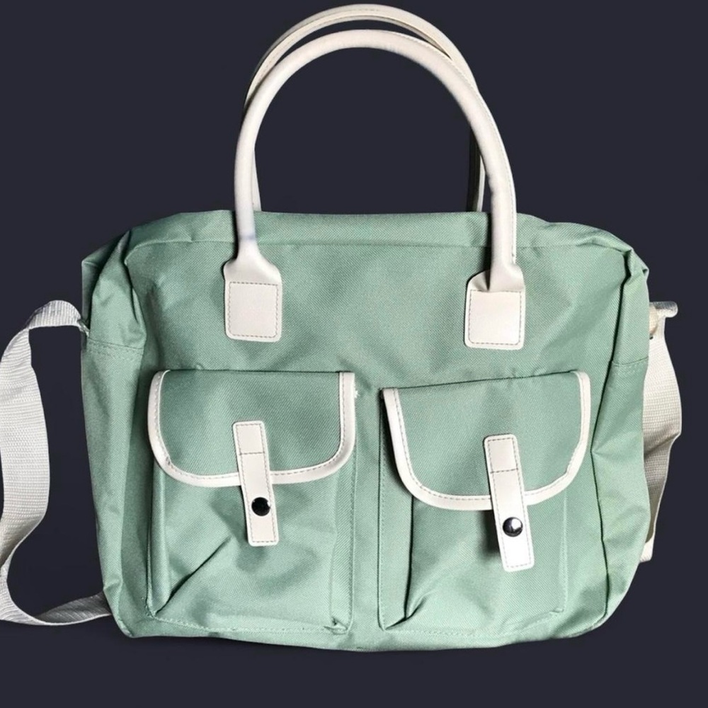 Mint and cream duffel handbag NEW